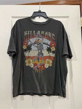 Billabong Wonens Black Graphic Tee - 1973 Skeleton Surf
